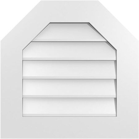 Ekena Millwork Octagonal Top Surface Mount PVC Gable Vent w/ 3-1/2"W x 1"P Standard Frame, 22"W x 22"H GVPOT22X2201SN